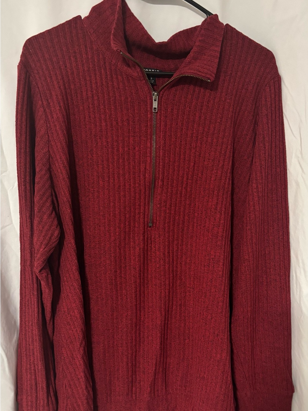 Torrid Quarter-Zip Ribbed Knit Sweater - Red